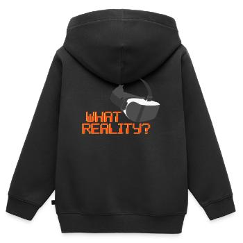 Réalité virtuelle Cool Shirt de réalité virtuelle - Sweat Premium à capuche zippé enfant bio - noir - Dos - AI Model Kid Male (0cm)