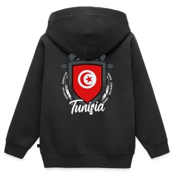 Tunesien - Kinder Premium Organic Zip Hoodie - Schwarz - Hinten - AI Model Kid Male (0cm)