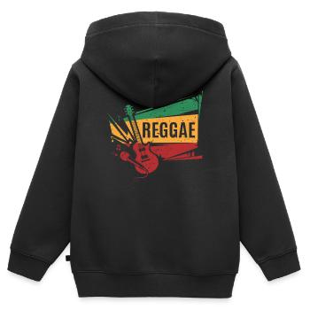 Reggae Guitar Reggaeton Reggaestyle Music - Kinder Premium Organic Zip Hoodie - Schwarz - Hinten - AI Model Kid Male (0cm)