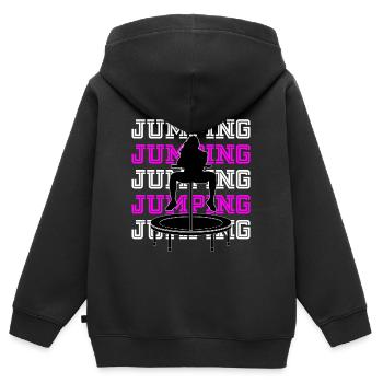 Jumping Trampolin Fitness Workout Trendsport - Kinder Premium Organic Zip Hoodie - Schwarz - Hinten - AI Model Kid Male (0cm)