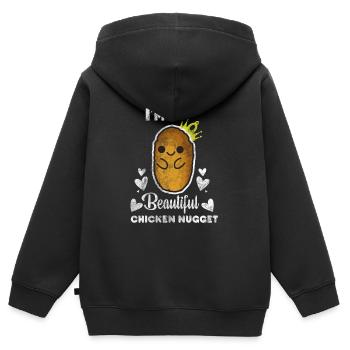 Chicken Nugget - Kinder Premium Organic Zip Hoodie - Schwarz - Hinten - AI Model Kid Male (0cm)
