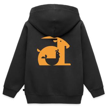 Goat or cock illusion optic illusion gift - Kids Premium Organic Zip-up Hoodie - black - Back - AI Model Kid Male (0cm)