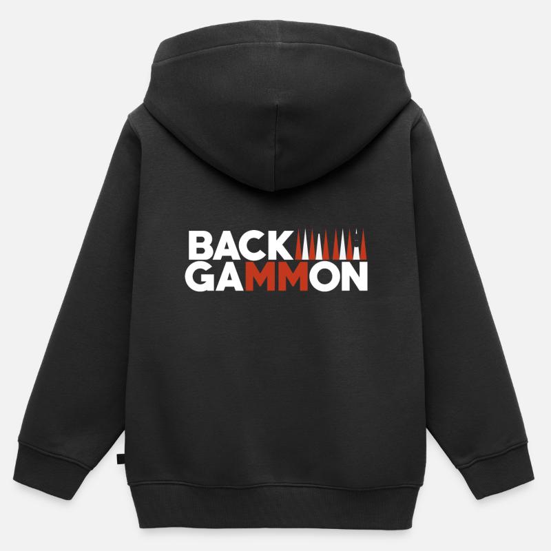 Backgammon Brettspiel Geschenk - Kinder Premium Organic Zip Hoodie - Schwarz