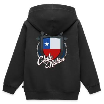 Chile - Kinder Premium Organic Zip Hoodie - Schwarz - Hinten - AI Model Kid Male (0cm)
