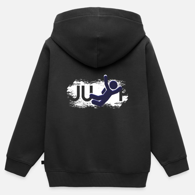 Cadeau de saut de saut en parachute de base - Sweat Premium à capuche zippé enfant bio - noir