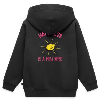 Neues Knie Bionisch Erholung Glücklich - Kinder Premium Organic Zip Hoodie - Schwarz - Hinten - AI Model Kid Male (0cm)