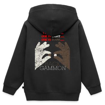 Backgammon board game gift - Kids Premium Organic Zip-up Hoodie - black - Back - AI Model Kid Male (0cm)