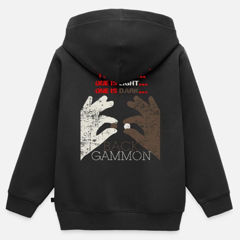 Backgammon Brettspiel Geschenk - Kinder Premium Organic Zip Hoodie - Schwarz