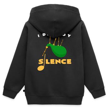 Dudelsack - Kinder Premium Organic Zip Hoodie - Schwarz - Hinten - AI Model Kid Male (0cm)