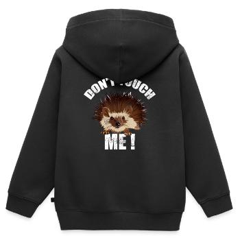 Igel Waldtier Tierfreund Geschenk - Kinder Premium Organic Zip Hoodie - Schwarz - Hinten - AI Model Kid Male (0cm)