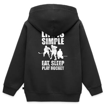 Eishockey Ice hockey Schlittschuhe Sport Geschenk - Kinder Premium Organic Zip Hoodie - Schwarz - Hinten - AI Model Kid Male (0cm)