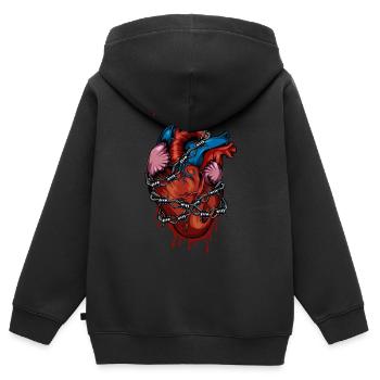 Anatomy heart barbed wire - Kids Premium Organic Zip-up Hoodie - black - Back - AI Model Kid Male (0cm)