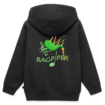 Dudelsack - Kinder Premium Organic Zip Hoodie - Schwarz - Hinten - AI Model Kid Male (0cm)