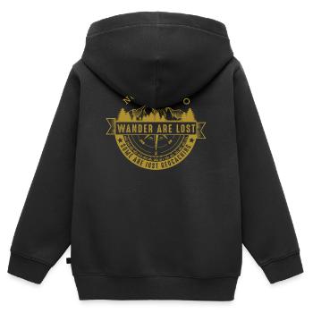 Geocaching - Kinder Premium Organic Zip Hoodie - Schwarz - Hinten - AI Model Kid Male (0cm)