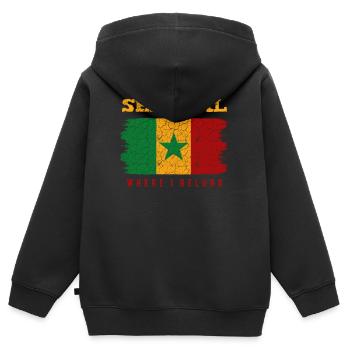Sénégal - Sweat Premium à capuche zippé enfant bio - noir - Dos - AI Model Kid Male (0cm)