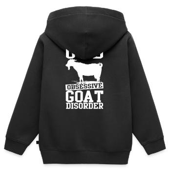 Ziege Hof Bauernhof Landwirt Geschenk - Kinder Premium Organic Zip Hoodie - Schwarz - Hinten - AI Model Kid Male (0cm)