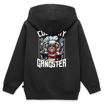 Chefkoch - Kinder Premium Organic Zip Hoodie - Schwarz - Hinten - AI Model Kid Male (0cm)