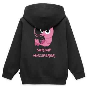 Jumbo Shrimp Grafik I Shrimp Whisperer Lustiges Geschenk - Kinder Premium Organic Zip Hoodie - Schwarz - Hinten - AI Model Kid Male (0cm)