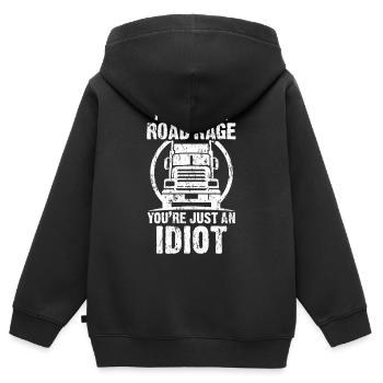 LKW Fahrer - Kinder Premium Organic Zip Hoodie - Schwarz - Hinten - AI Model Kid Male (0cm)