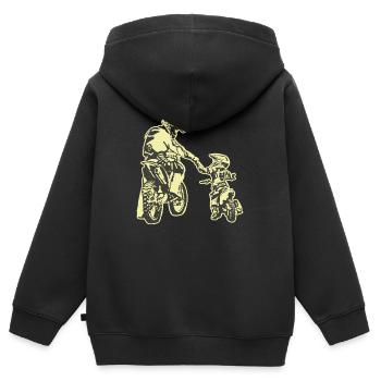 Papa Papa Motorrad Vatertag Motocross Geschenk - Kinder Premium Organic Zip Hoodie - Schwarz - Hinten - AI Model Kid Male (0cm)