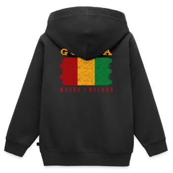 Guinée - Sweat Premium à capuche zippé enfant bio - noir - Dos - AI Model Kid Male (0cm)