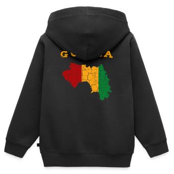 Guinea - Kids Premium Organic Zip-up Hoodie - black - Back - AI Model Kid Male (0cm)