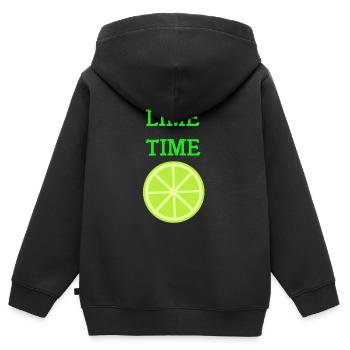 Limette - Kinder Premium Organic Zip Hoodie - Schwarz - Hinten - AI Model Kid Male (0cm)