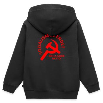 Sozialismus Marxismus Karl Marx Kommunist Geschenk - Kinder Premium Organic Zip Hoodie - Schwarz - Hinten - AI Model Kid Male (0cm)