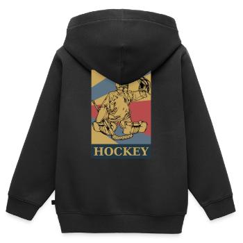 Eishockey - Kinder Premium Organic Zip Hoodie - Schwarz - Hinten - AI Model Kid Male (0cm)