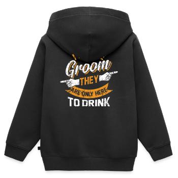 Célibataire - Sweat Premium à capuche zippé enfant bio - noir - Dos - AI Model Kid Male (0cm)