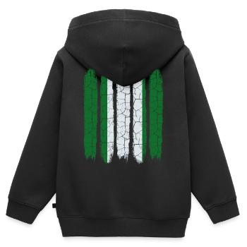 Nigeria - Kinder Premium Organic Zip Hoodie - Schwarz - Hinten - AI Model Kid Male (0cm)