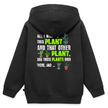 Pflanzen Liebhaber - Kinder Premium Organic Zip Hoodie - Schwarz - Hinten - AI Model Kid Male (0cm)