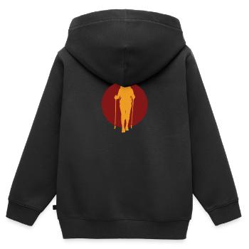 Nordic Walking - Kinder Premium Organic Zip Hoodie - Schwarz - Hinten - AI Model Kid Male (0cm)