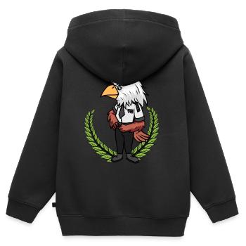 Piloten Pilot Fliegen Flugzeug Kapitän Vogel Flug - Kinder Premium Organic Zip Hoodie - Schwarz - Hinten - AI Model Kid Male (0cm)