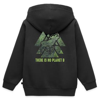 Er is geen planeet B - GEEN PLANEET B herten - Kinder Premium zip hoodie biologisch - zwart - Achter - AI Model Kid Male (0cm)