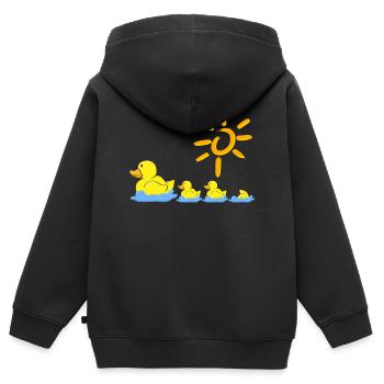 Entenfamilie Gummienten Badeente - Kinder Premium Organic Zip Hoodie - Schwarz - Hinten - AI Model Kid Male (0cm)