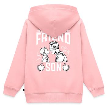 Père et fils - Sweat Premium à capuche zippé enfant bio - rose - Dos - AI Model Kid Female (0cm)