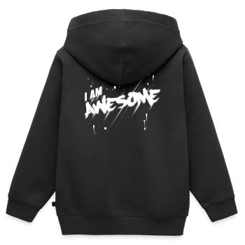 Je suis génial. - Sweat Premium à capuche zippé enfant bio - noir - Dos - AI Model Kid Male (0cm)