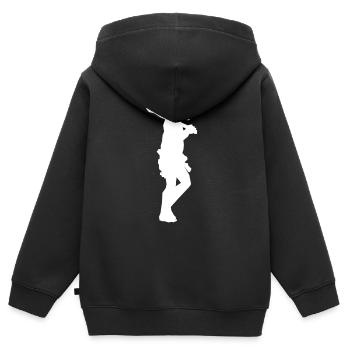 neanderthal - Kids Premium Organic Zip-up Hoodie - black - Back - AI Model Kid Male (0cm)