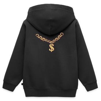 Goldkette Dollar Zeichen gold Halskette - Kinder Premium Organic Zip Hoodie - Schwarz - Hinten - AI Model Kid Male (0cm)