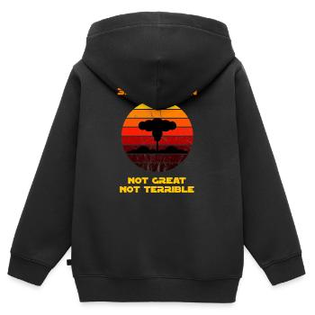 3.6. Roentgen Pas Grand Pas Terrible - Sweat Premium à capuche zippé enfant bio - noir - Dos - AI Model Kid Male (0cm)