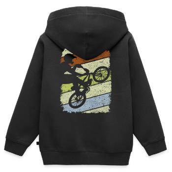 Bmx / BMX / bmx - Sweat Premium à capuche zippé enfant bio - noir - Dos - AI Model Kid Male (0cm)