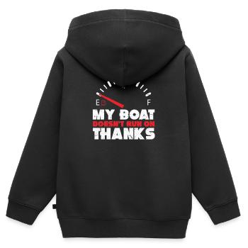 bateau - Sweat Premium à capuche zippé enfant bio - noir - Dos - AI Model Kid Male (0cm)