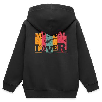 Musical Lover - Kinder Premium Organic Zip Hoodie - Schwarz - Hinten - AI Model Kid Male (0cm)
