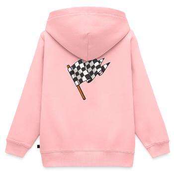 Racing Flag Karting Drifting CAr Racing Motocross - Sweat Premium à capuche zippé enfant bio - rose - Dos - AI Model Kid Female (0cm)