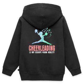 cheerleading - Sweat Premium à capuche zippé enfant bio - noir - Dos - AI Model Kid Male (0cm)