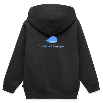 Die Walheimat ist der Ozean - Kinder Premium Organic Zip Hoodie - Schwarz - Hinten - AI Model Kid Male (0cm)