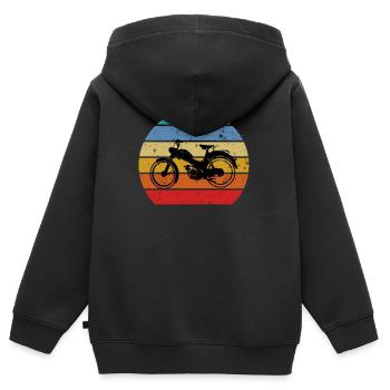 Mofa fahren Moped Vintage Oldtimer - Kinder Premium Organic Zip Hoodie - Schwarz - Hinten - AI Model Kid Male (0cm)