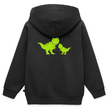 Dinos Dinosaurs - Kinder Premium Organic Zip Hoodie - Schwarz - Hinten - AI Model Kid Male (0cm)