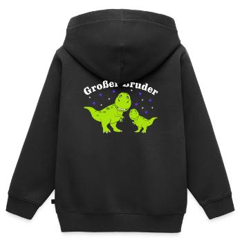 Bald Großer Bruder Ich Bin Großer Bruder - Kinder Premium Organic Zip Hoodie - Schwarz - Hinten - AI Model Kid Male (0cm)